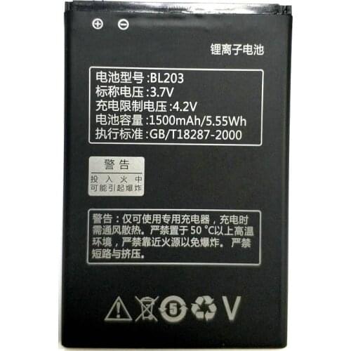 New 1500MAH BL203 Battery For Lenovo A66 A278T A365E A308T A369 A318T A385E BL 203 Phone
