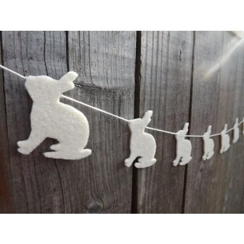 White Easter Bunny felt Garlands baby shower buntings Christening baby shower birthdaywedding baptism decor nursery room banners