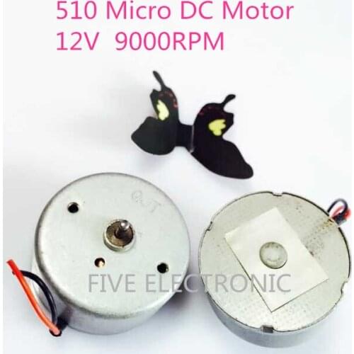FREE SHIPPING 510 Micro DC Motor ,12V 9000RPM use for CD PLAYER/Car Audio Player/ massager/DIY MODELS