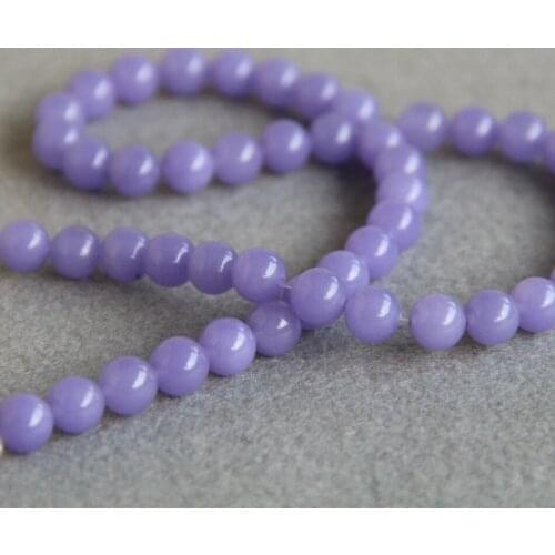 Min Order1)8mm Fashion New Purple beads Round shape chalcedony DIY Beads stones 15" Jewelry making design wholesale