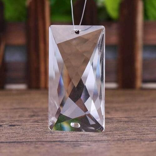 Camal 10pcs Clear K9 50x30mm Faceted Rectangle Crystal Pendant Lamp Prism Lighting Part Chandelier Suncatcher Hanging Home Decor