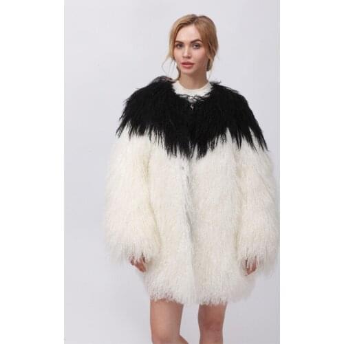 CNEGOVIK Women"s Mongolian Lamb Fur jackets