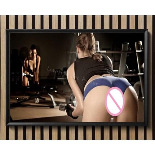D1218 Sexy Girl Bodybuilding Motivational Strong Hips Silk Fabric Poster Art Decor Indoor Painting Gift