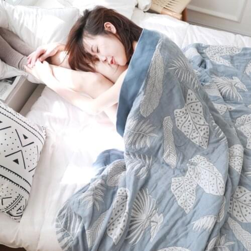 Children Adults Cotton Gauze Muslin Travel Blanket Airplane Home Soft Summer Nap Throw Coverlet For Sofa Or Bed