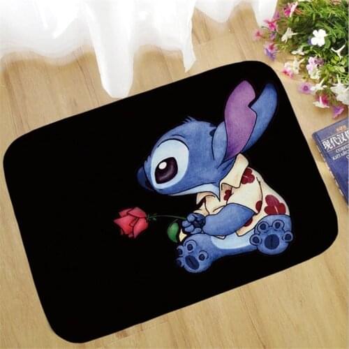 Disney Cartoon 38x58cm Stitch Rug Children Kids Bathroom Mat Bedroom bathroom Decor Carpet Indoor Floor Mat