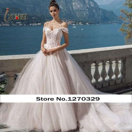 Robe De Mariee Long Wedding Dresses Sexy Sweetheart A Line Appliques Beaded Court Train Lace Vintage Bridal Gown
