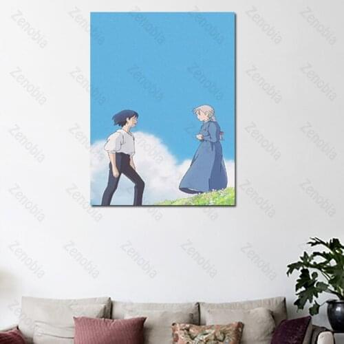 Home Decoration Anime Boy with Short Hair In White Clothes and Girl In Blue Clothes Poster Canvas Painting Can Do Diy Diamond