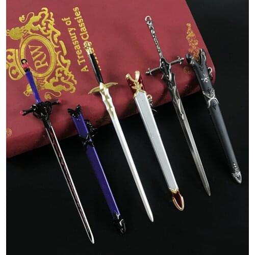 22cm Anime FGO Fate Stay Night Sword Figure Saber Tohsaka Rin Matou Sakura Weapon Alloy Model Toys Keychain Collection for Gift