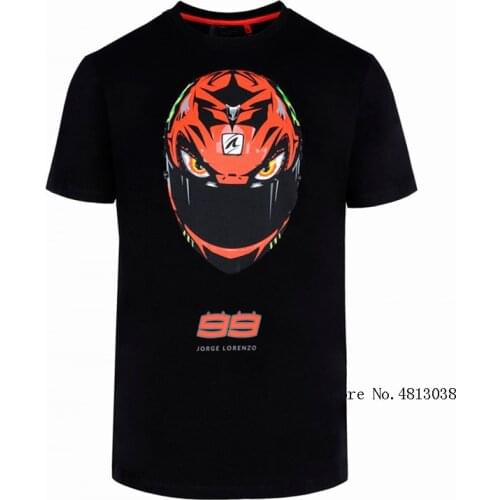 Moto GP Racing Jorge Lorenzo 99 T-shirt Helmet Fashion Style Mens Sprots Black Shirt Jersey Motocross Motorcycle Outdoor Tee