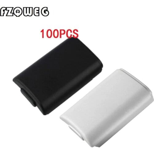 FZQWEG 100 PCSReplacement Battery Pack Cover Compartment Shell Shield Case Kits for Xbox 360 Wireless Controller Gamepad White/B