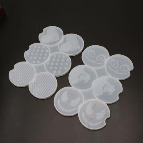 K3ND 2 Pcs/Set Coaster Epoxy Resin Mold Table Cup Mat Casting Silicone Mould DIY Crafts Jewelry Placemat Plate Decoration Making