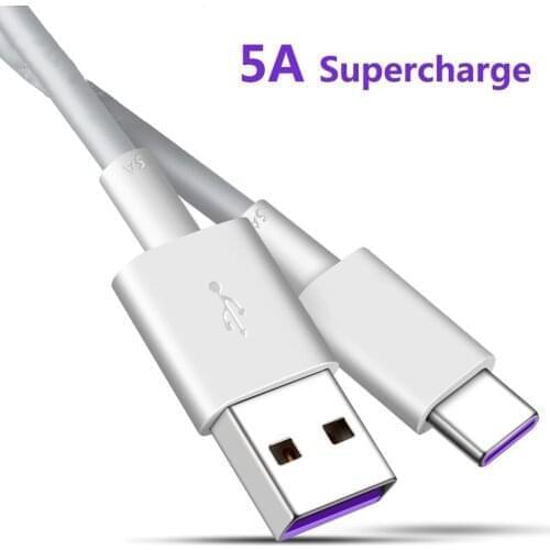5A USB Type C Cable For Huawei Mate 20 Pro P20 Lite USB C Fast Charging Cable Type-C Cable For Huawei P30 Pro
