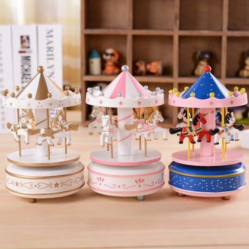 Carousel Music Box European Style Spire Spring Music Box Childrens Toys Music Box Home Decoration Accessories New Years Gift