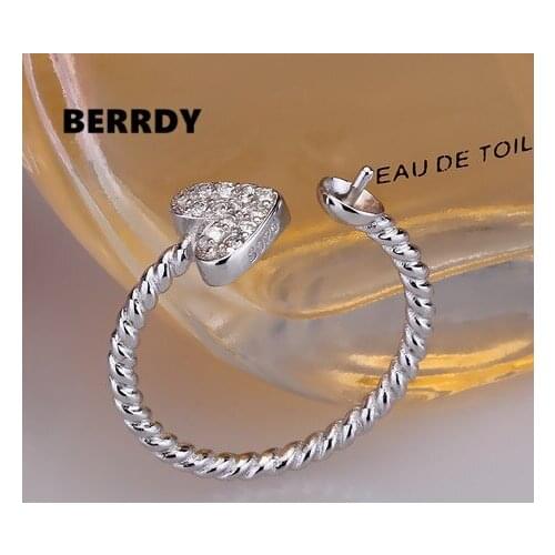 Heart Ring Mountings, Ring Findings, Ring Jewelry Parts Fittings Charm Accessories Silver Jewellery