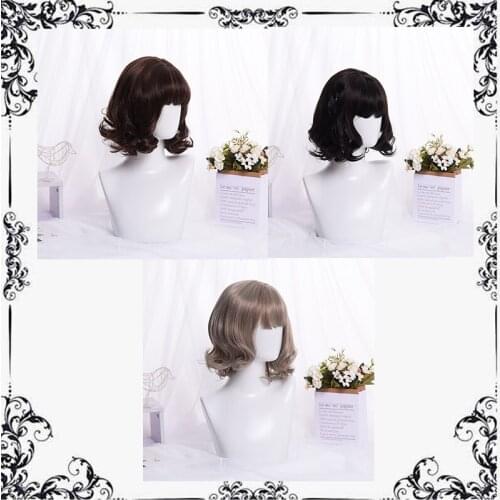 Beautiful short Curly women Hair Cosplay Wig Synthetic wig Lolita Cosplay Hair Unique Fashion Girl Lolita Wig Cute Student Wig