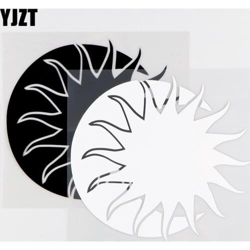 YJZT 15X13.7CM Creative Vinyl Decal The Sun And The Moon Car Stickers Black / Silver 10A-0202