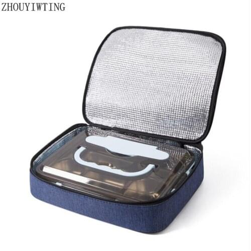 Men Women Portable Thermal Insulated Lunch Box Tote Cooler Handbag Oxford Picnic Bag Student School Food Storage Pouch Container