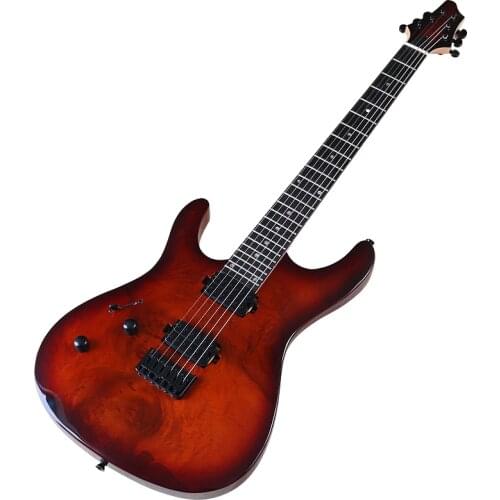 High gloss 6 string ST electric guitar full basswood body blue 39 inch electric guitar with white board blue color