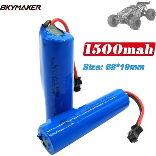 3.7v 1500mah 15C 18650 Li-ion Battery For JJRC RC Stunt Car Q85 Toys SM-2P Plug RC Boat Car Water soft Gun Battery Parts