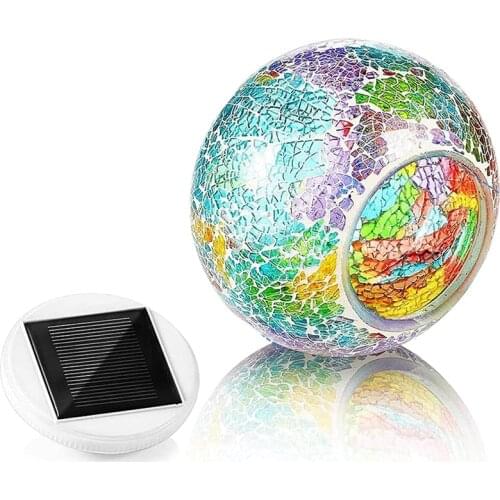 Color-Changing Mosaic Solar Lamp Outdoor Decoration Solar Table Lamp Waterproof Multi-Color LED Glasses Night Light