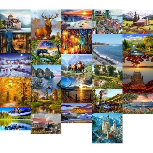 R47353 Landscape Tree Bridge cross stitch kit people 18ct 14ct 11ct count canvas stitches embroidery DIY handmade needlework