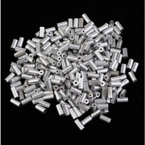 1000 Pcs Single Barrel Fishing Line Crimp Sleeve Kit Aluminum Crimping Loop Sleeves Fishing Wire Tube Connectors Various Sizes