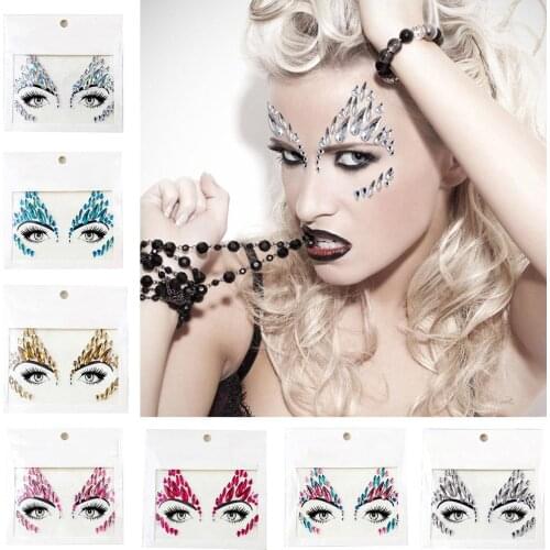 Music Festival Face Resin Rhinestone Sticker Environmental Party Ball Crystal Eyebrow Sticker Sexy Style Self-adhesive Stickers