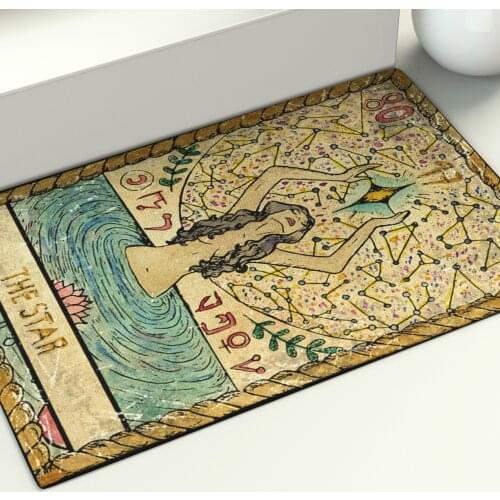 Tarot Mandala Card Pattern Floor Mat The Star Area Rugs Large Home Living Room Bedroom Decoration Carpet Temperance