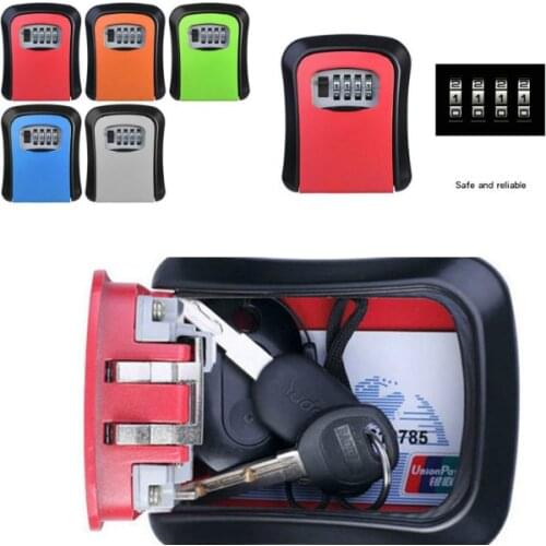 Durable Zinc Alloy Wall Mount Key Door Lock Storage Secret Security Box with 4 Password seguridad kluis Safety Accessories