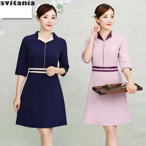 New Hairdresser Beauty Technician Workwear Long Sleeve Beauty Salon Work Dress Autumn summer Uniforme Massagista