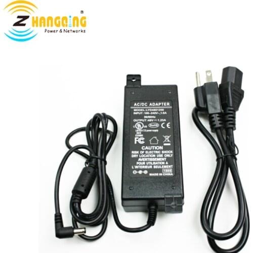 New Security PoE Desktop 802.3af Power Supply 48V 60W Power Adapter 5.5mm*2.1mm Charge for PoE Switch PoE Injector