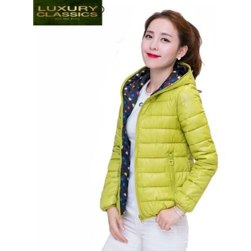 Clothes Women Winter Jacket 2021 Fashion Both Side Wear Slim Parkas Winter Thick Short Cotton Coat Chaqueta Mujer LWL982