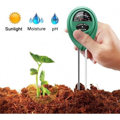 3 In 1 Soil PH Meter Light Moisture PH Test Acidity Humidity Sunlight Garden Plants Flowers Moist Tester Instrument Garden Tool