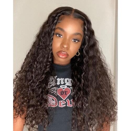 150% Density Glueless Synthetic Lace Front Curly Wigs Heat Resistant Fiber Hair Lace Wig for Black Women Baby Hair