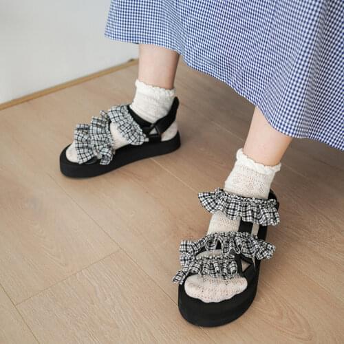 Imakokoni beach sandals female summer Japanese wild black ins thick bottom increased by nearly 3 cm 203075