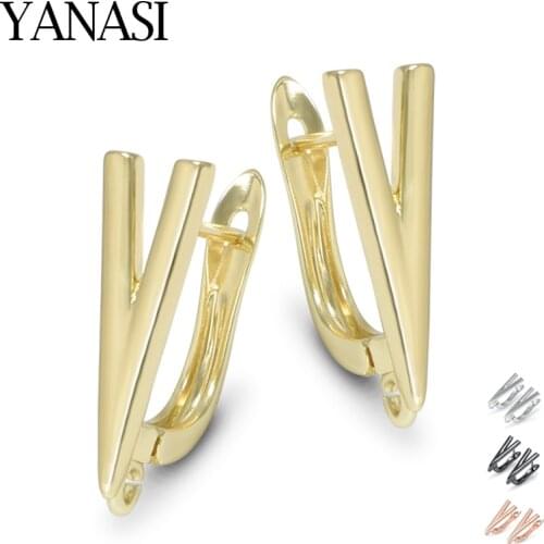 DIY Brass Earrings Hooks Jewellery Findings for Woman 2020 Trendy Letter V Shape Accessories