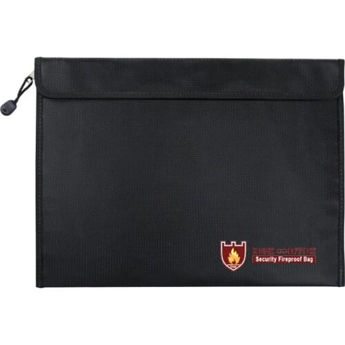 SOONHUA Fireproof Document Bag Fire Water Resistant Safe Money Document Holder Safe Storage For Files Passport Valuables Zipper