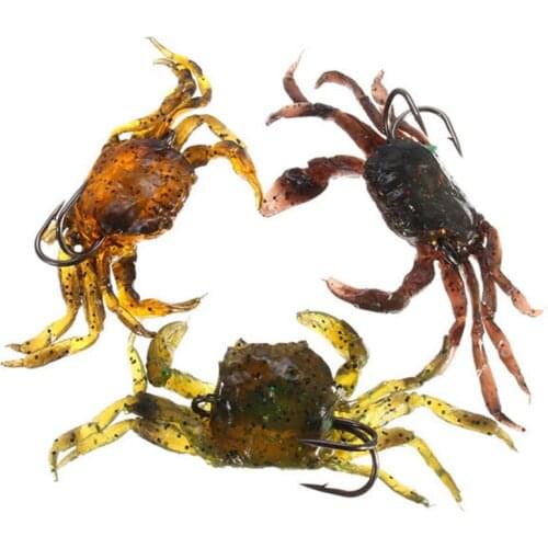3D Lifelike Artificial Soft Fishing Lures Crab Bait With Sharp Hooks Fishing Tackle Accessory Tool
