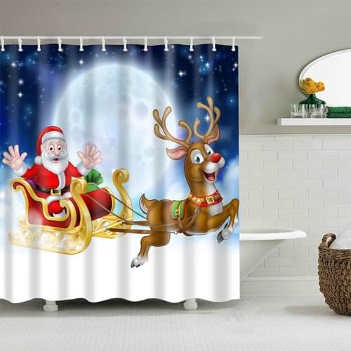 Bath Curtain Christmas Tree Pattern Shower Curtain Cartoon For Home Bathroom Cortina de ducha waterproof Partition curtain