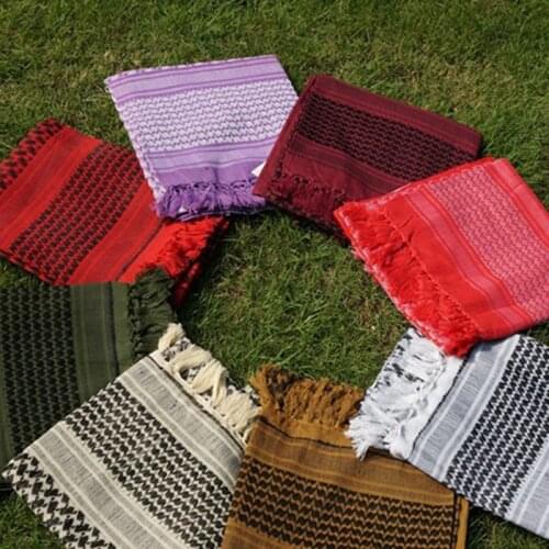 Shemagh Army Military head scarf plaid Keffiyeh Scarve Palestine man woman Muslim Hijab Thicken Islamic Wrap bandana sq303