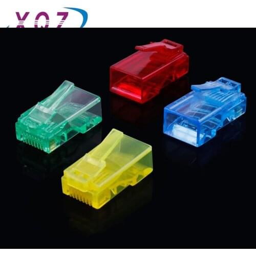 RJ45 connector CAT5E network plug 8P8C internet cable terminal plug crystal plug yellow green blue utp