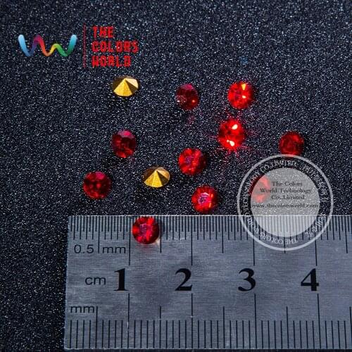 TCSZ011 3D Red Color Gem Shape Clear Glitter Shinny Crystal Diamond for Nail Art Rhinestones Decorations DIY