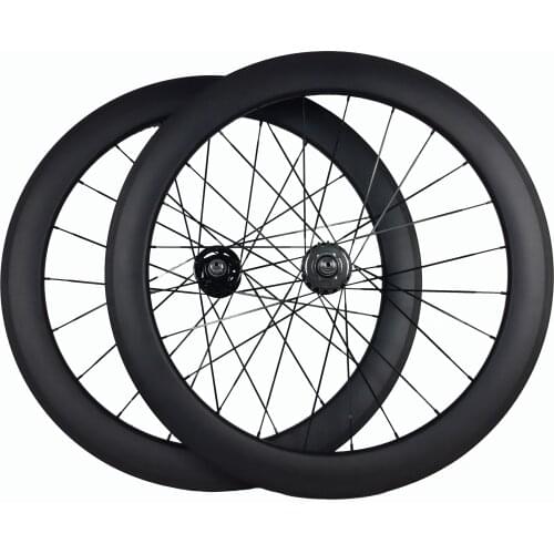 60mm fixed gear carbon wheelset tubular/clincher wheel width 23/25mm novatec A165/166SB powerway T01 hubs aero J hook bend spoke