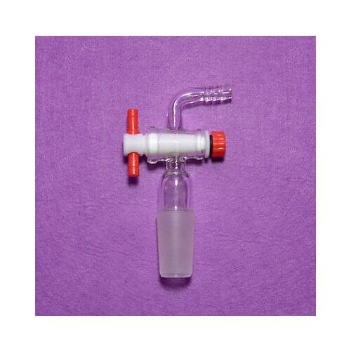 Vacuum Adapter 90 Bend with PTFE Stopcock,glass Vavle,24/40