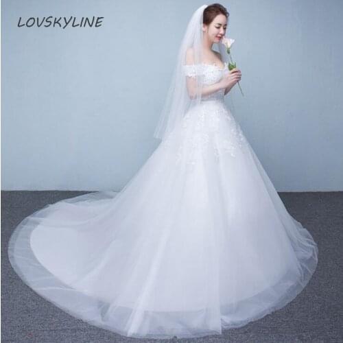 Vintage Lace Beads Boat Neck Sweep Train Wedding Dress Plus Sizes Ball Gown Robe de Mariee Vestido De Noiva