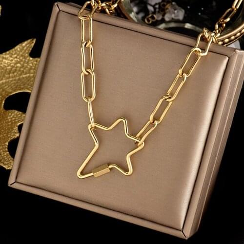 316L Titanium stainless steel inserts No fading chain Upscale jewelry star Necklace fashion charm Light luxury gift women