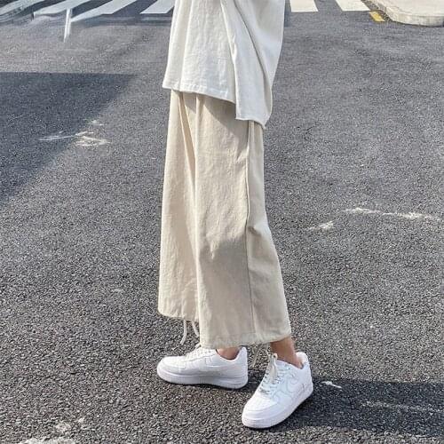 Pants Women Loose 3 Colors Elastic Waist Harajuku Trouser Solid Soft Design College Korean Style All-match Trendy Leisure Pant