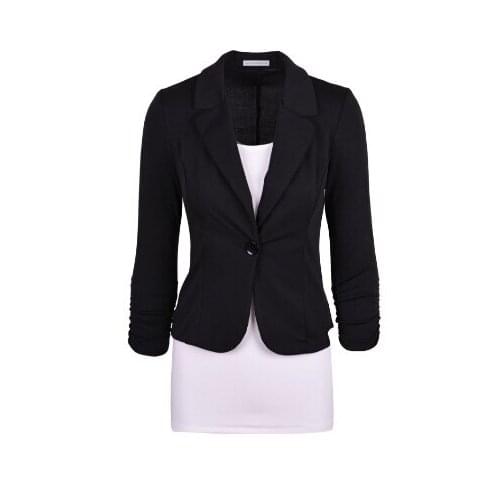 Ladies Blazers 2016 New Fashion Single Button Blazer Women Suit Jacket Black /bule/pink Blaser Female Plus Size Blazer Femme