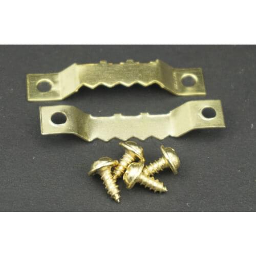 150PCS/Lot Photo frame hanger golden color steel hardware accessories sawtooth hook & Screw