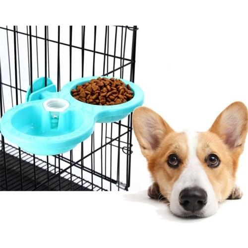 2019 Plastic Pet Dogs Cats Hanging Dish Bowls Feeder For Cage Feeding Watering Non-toxic Material Big Dog Bowl Water Dispenser